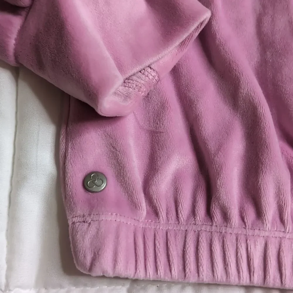 Zella Girls XL (14/16) Pink Long Sleeve Velour Sweat Shirt, NEW